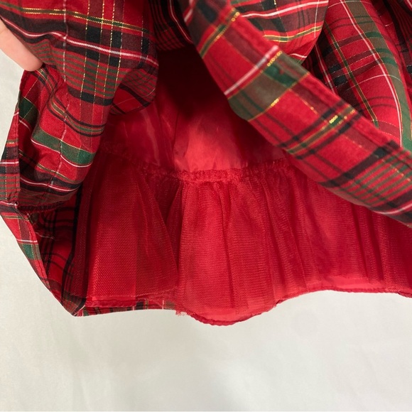 George Girl’s Ruffle Christmas Plaid Party Dress w/ Velvet Bolero - Picture 7 of 9